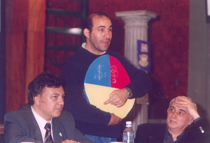 Rodolfo Cabral, Alberto Moya y Mario Gasparri, del Archivo Levene.II Jornada Histórica de Berazategui, año 2004. ©Fotografía Rodolfo Cabral