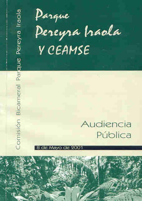 Este libro reúne las ponencias de entidades y ciudadanos que se oponían a la venta del Parque Provincial Pereyra Iraola por parte del CEAMSE, el 08 de mayo de 2001, en la Legislatura de la Ciudad de La Plata.